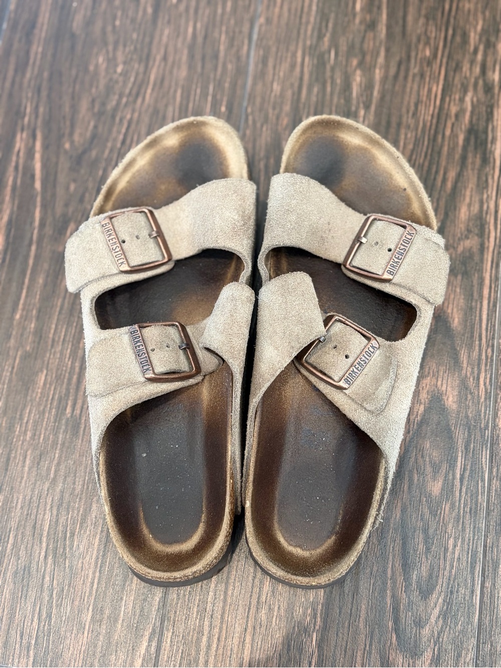 Birkenstock Arizona Suede Slide Sandals - Taupe